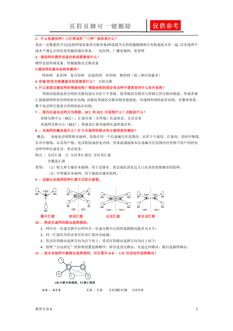 现代通信网课后答案苍松教学_第1页