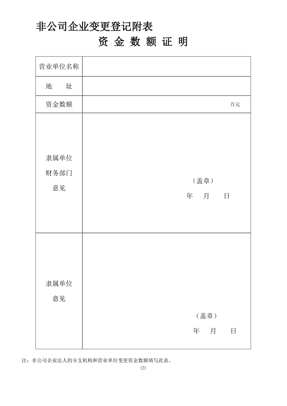 非公司企业法人变更登记申请书_第2页