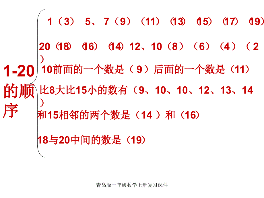 青岛版一年级数学上册复习课件经典实用2_第4页