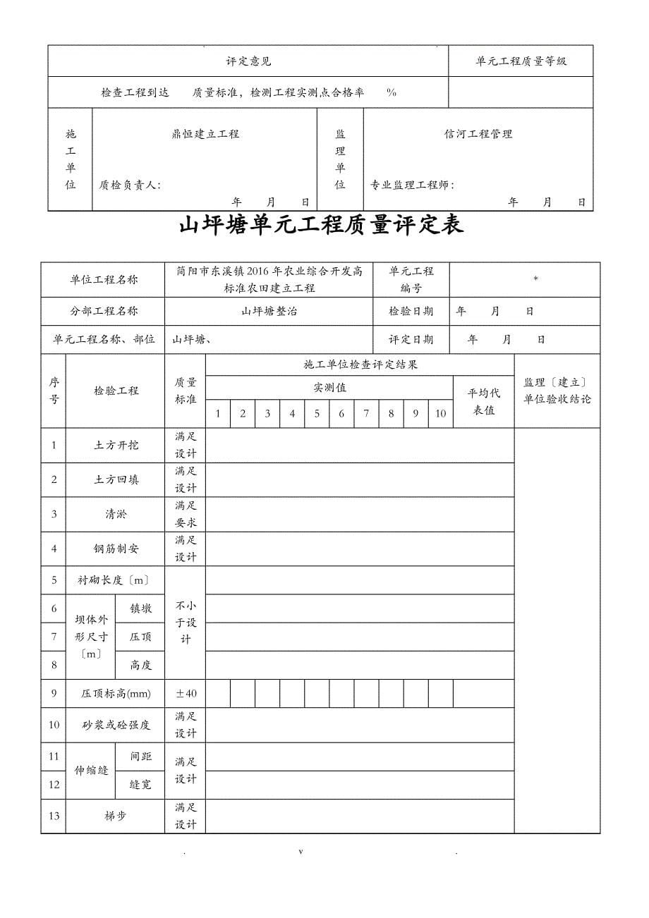 国家农业综合开发高标准农田检验批表格_第5页