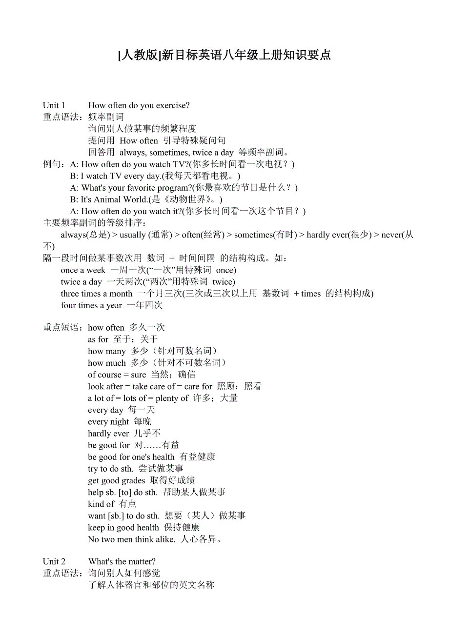 人教版新目标英语八年级全册知识要点[3.doc_第1页