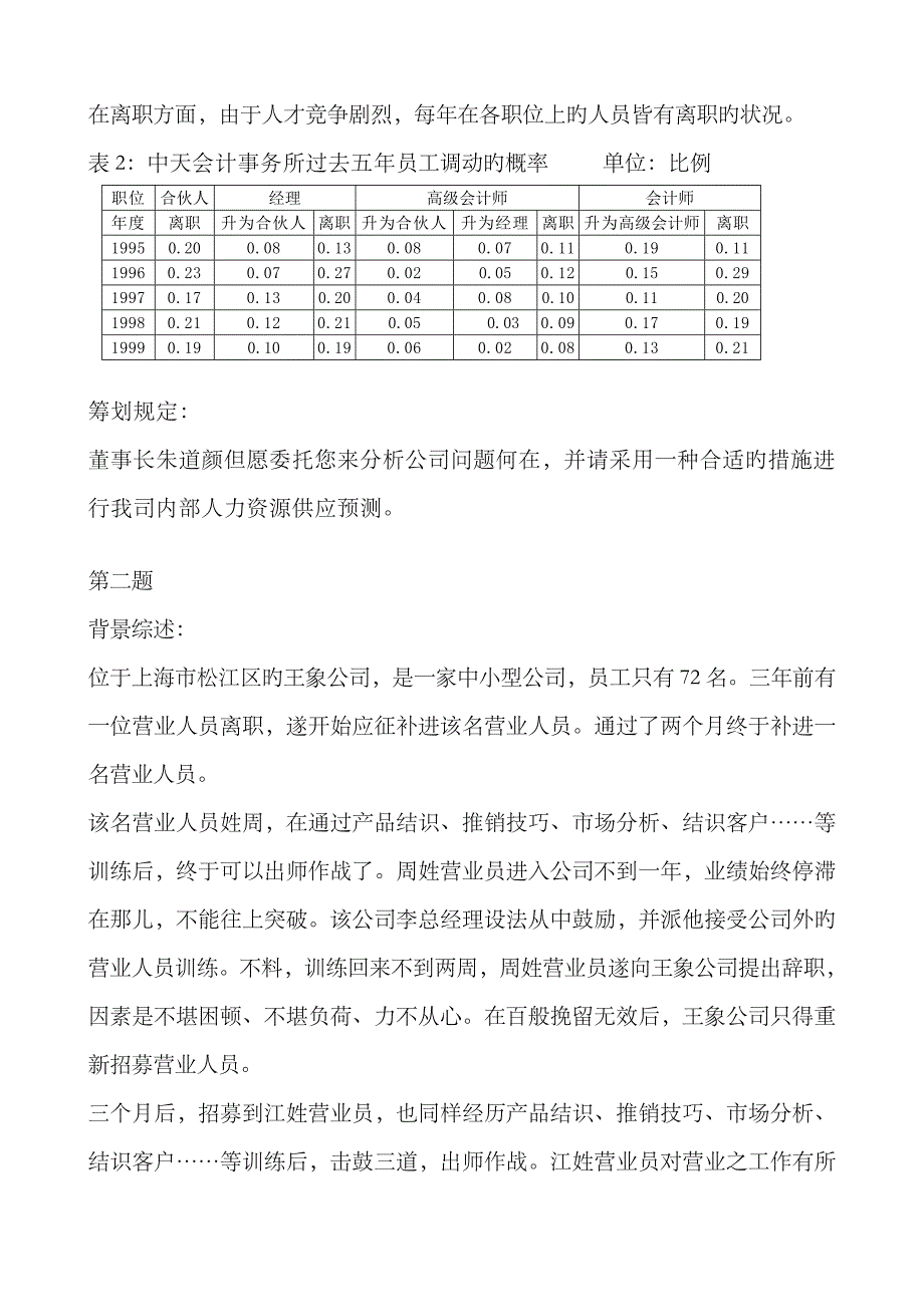 2023年人力资源管理师二级技能模拟试题-发学员_第2页