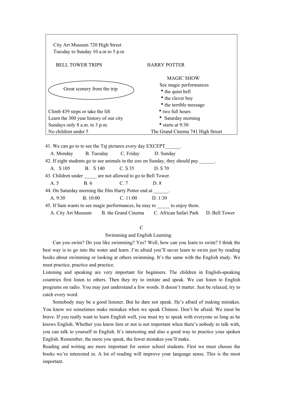 初中英语九年级上册第二单元测试题.doc_第4页