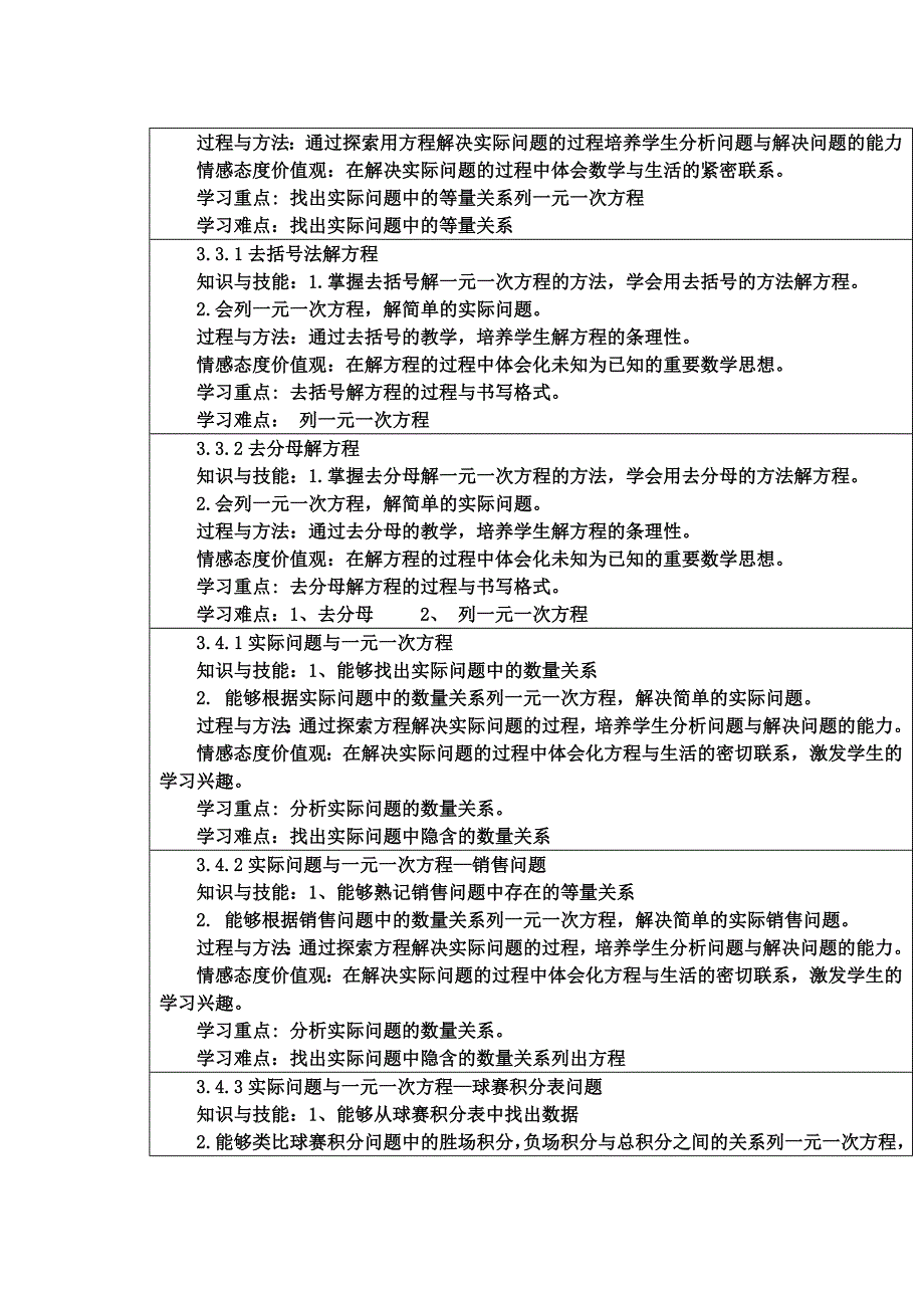 第三章一元一次方程单元备课_第4页