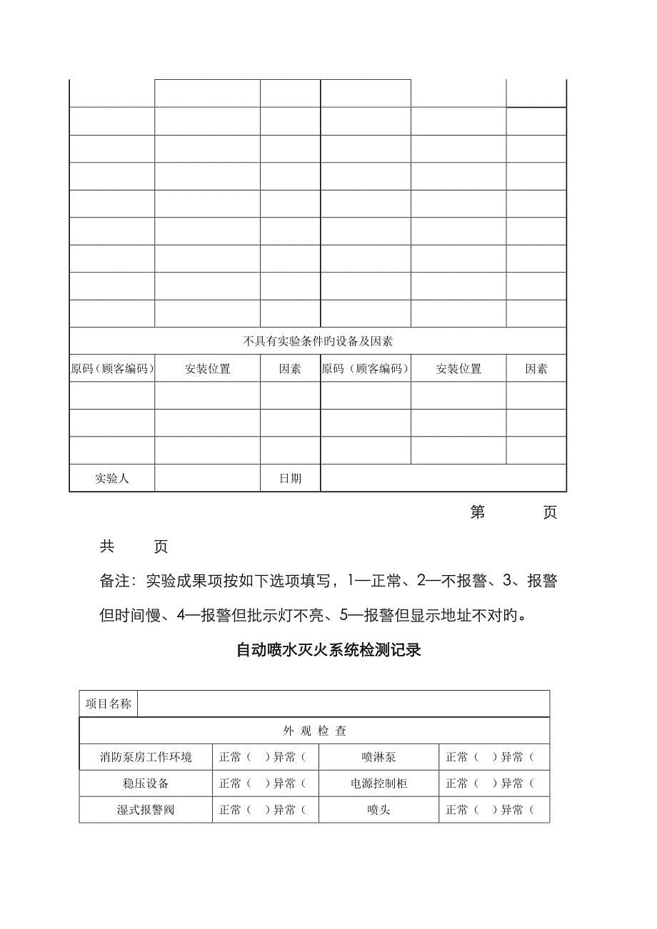 消防维保记录表格_第5页