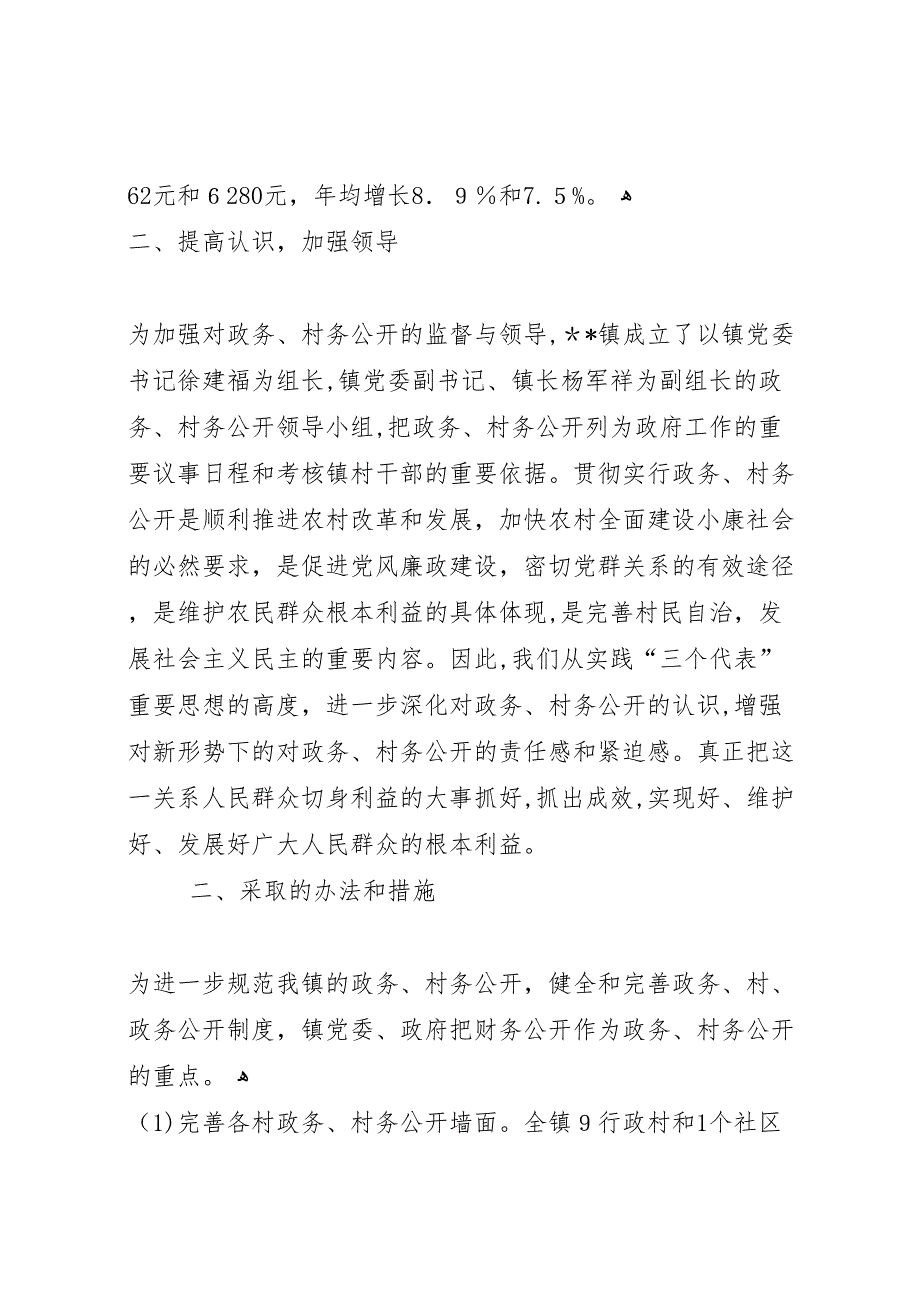 乡镇政府政务村务公开自查报告_第2页