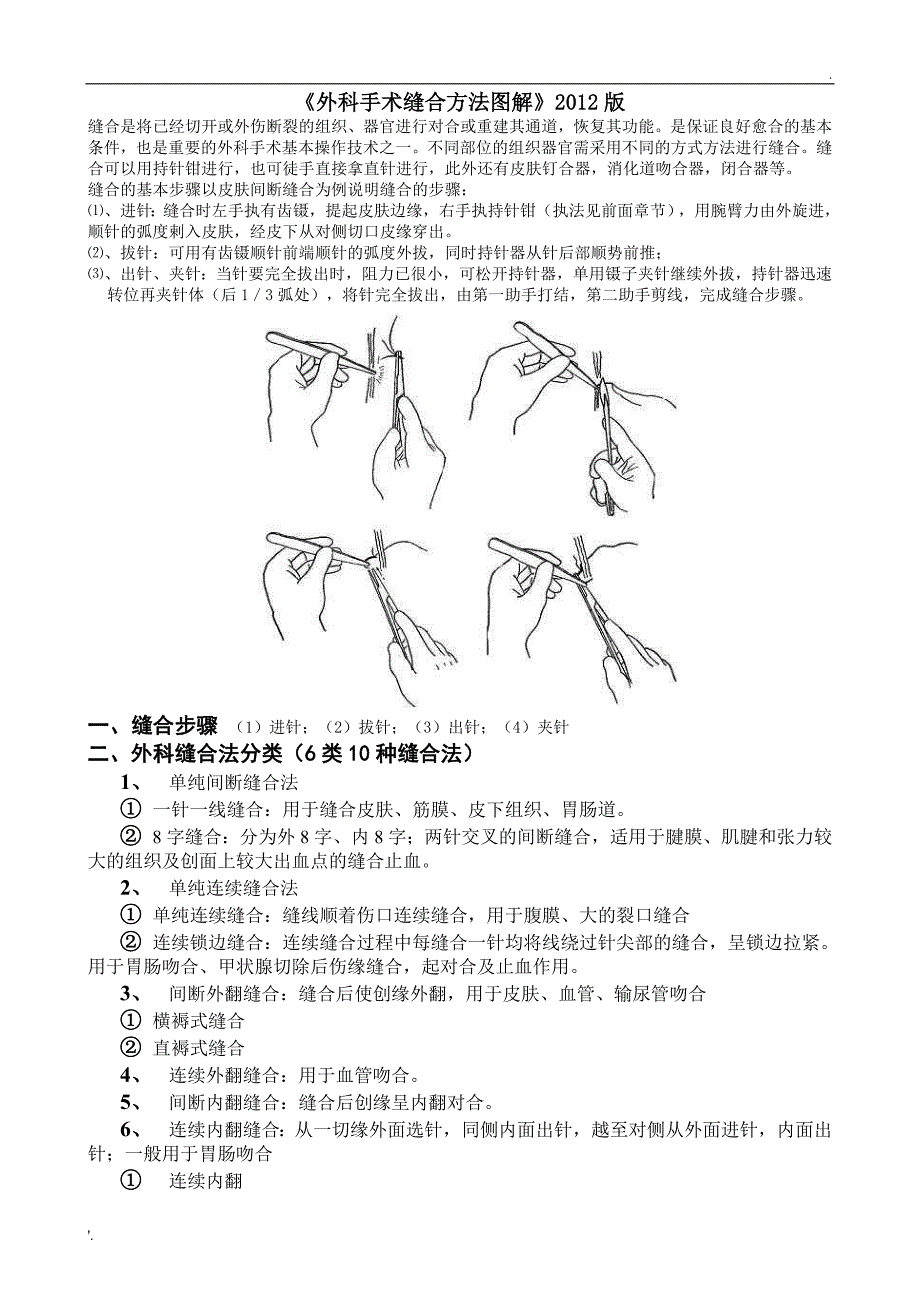 《外科手术缝合方法图解》_第1页