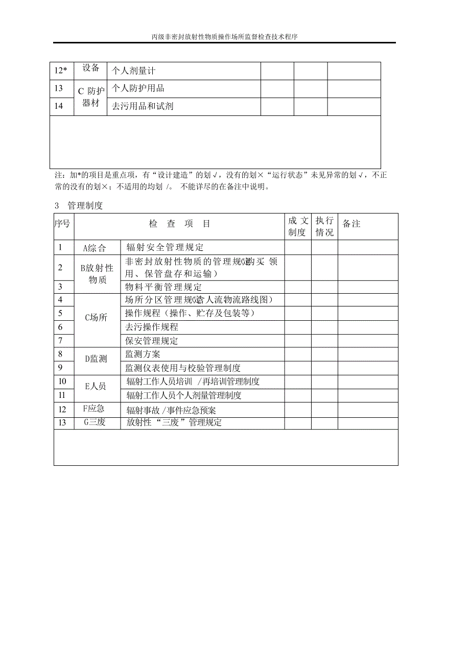 丙级非密封放射性物质操作场所监督检讨技术程序(ST-7)5478_第3页