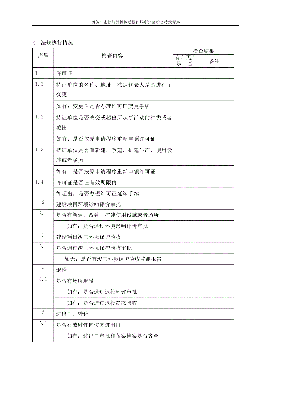 丙级非密封放射性物质操作场所监督检讨技术程序(ST-7)5478_第4页