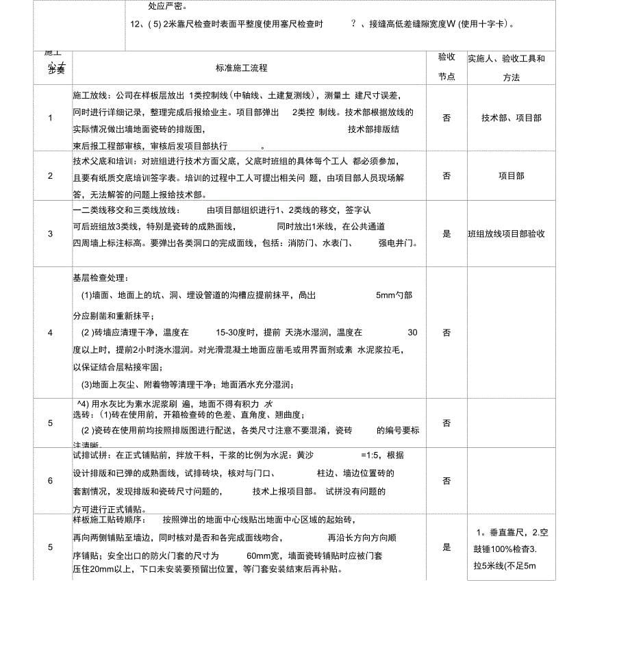 公共部位装饰工程瓷砖铺贴施工技术交底单精选_第5页