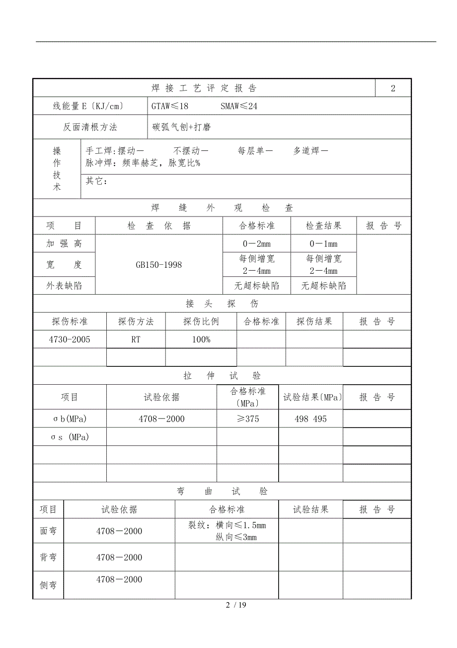 焊接工艺评定报告样板_异种钢_第2页