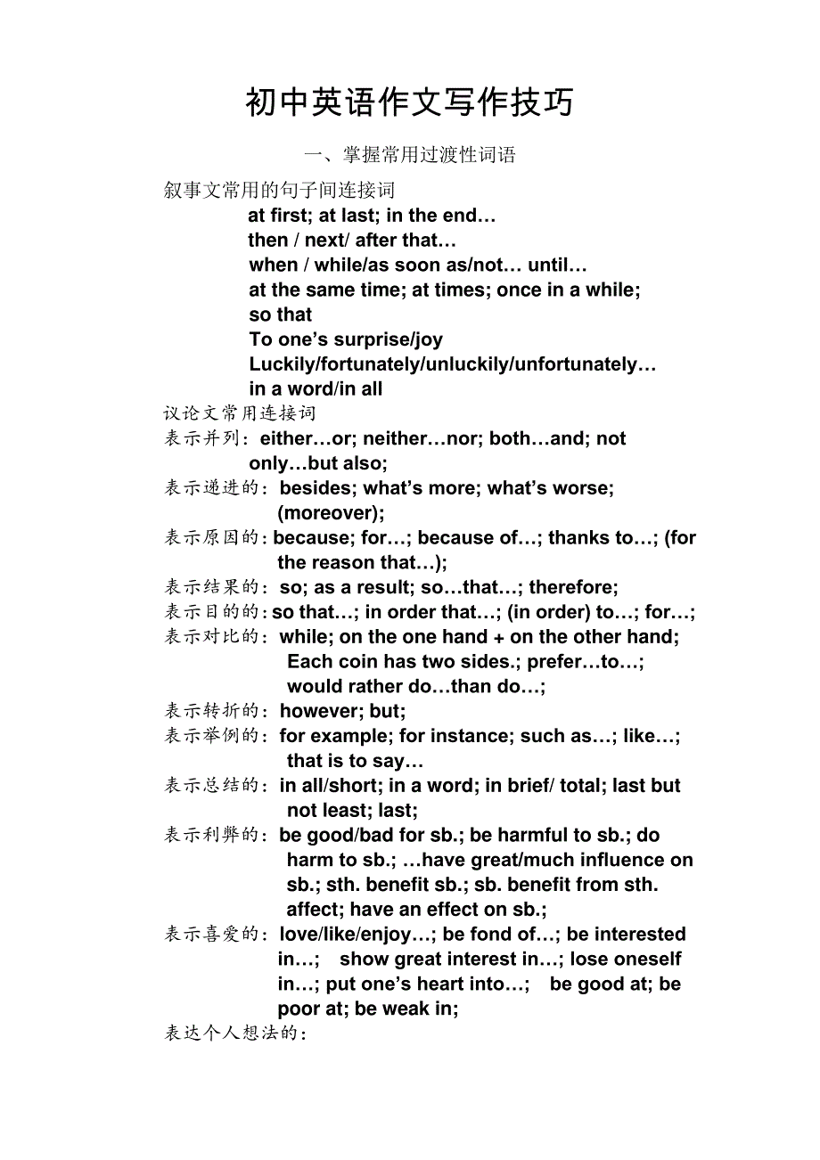 初中英语作文写作技巧_第1页