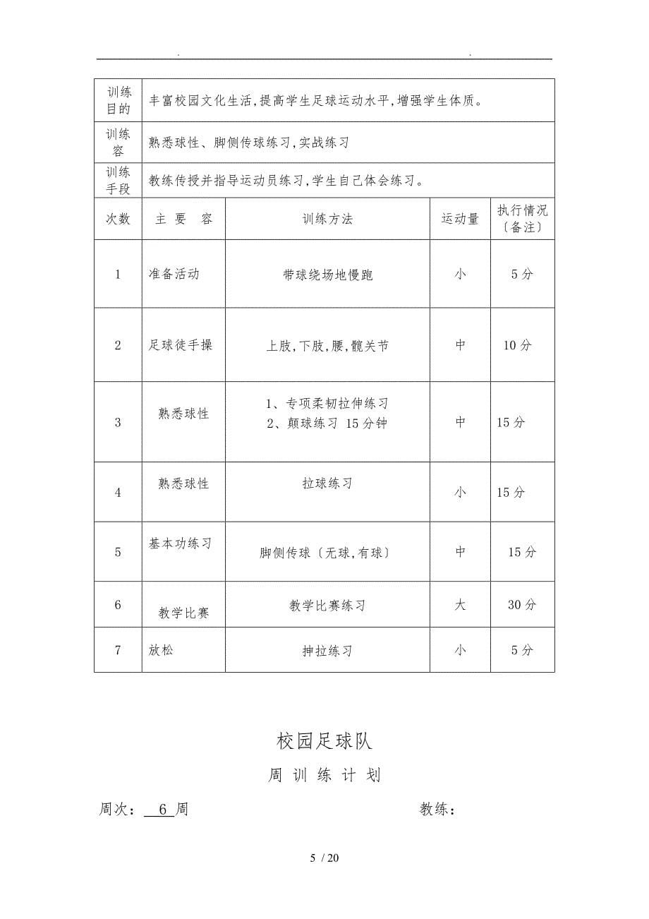 校园足球训练计划大纲_第5页