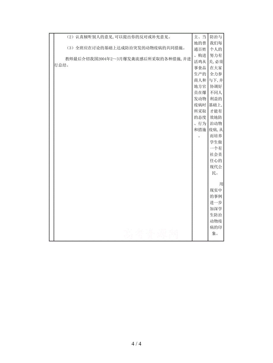 2019最新新人教版生物选修2第4节《动物疫病的控制》教案.doc_第4页