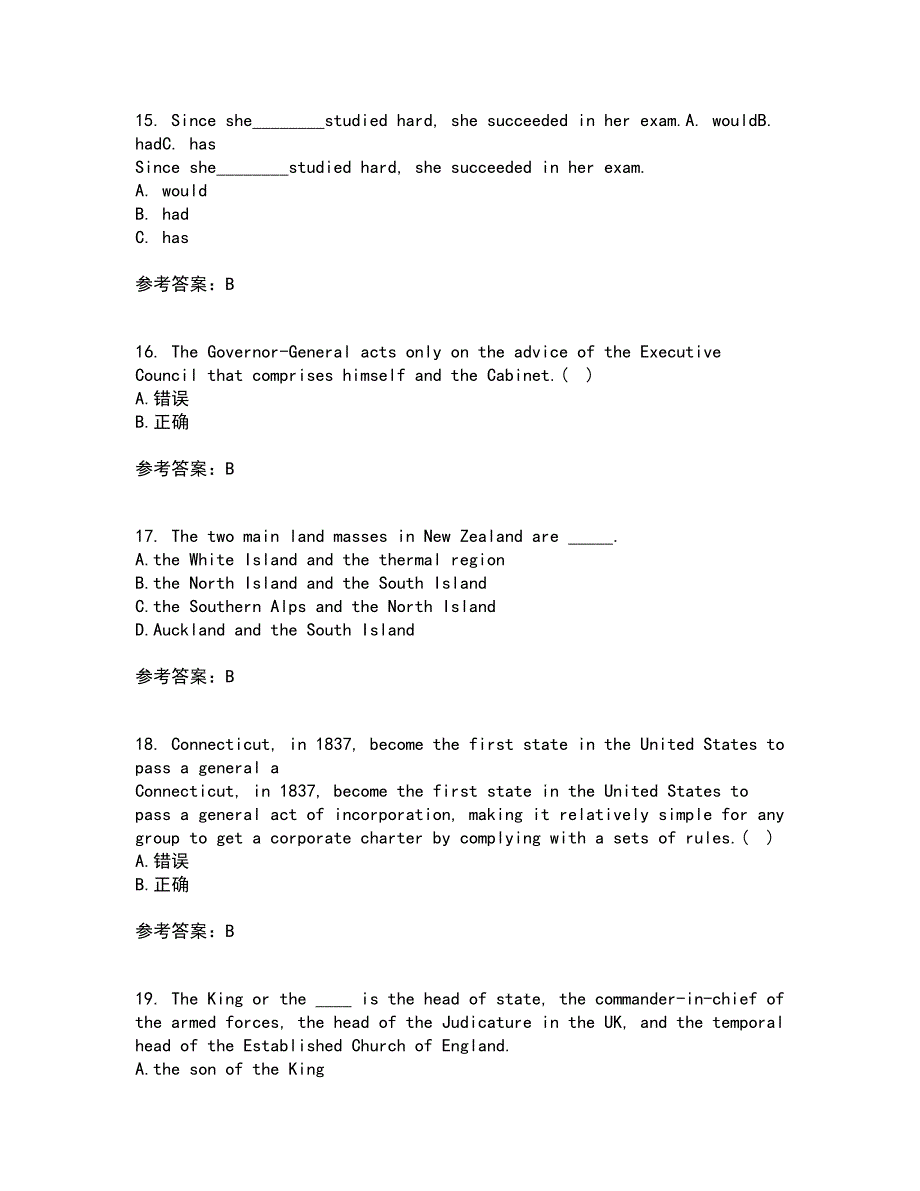 北京语言大学21春《英语国家概况》离线作业一辅导答案67_第4页