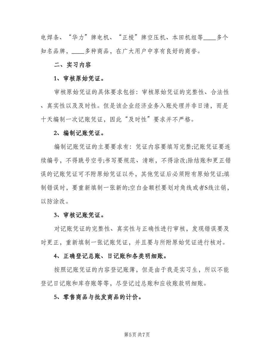 2023年会计个人实习总结范本（三篇）.doc_第5页