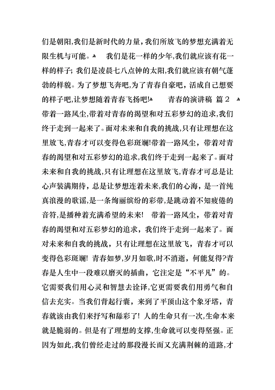 关于青春的演讲稿模板集锦5篇_第2页