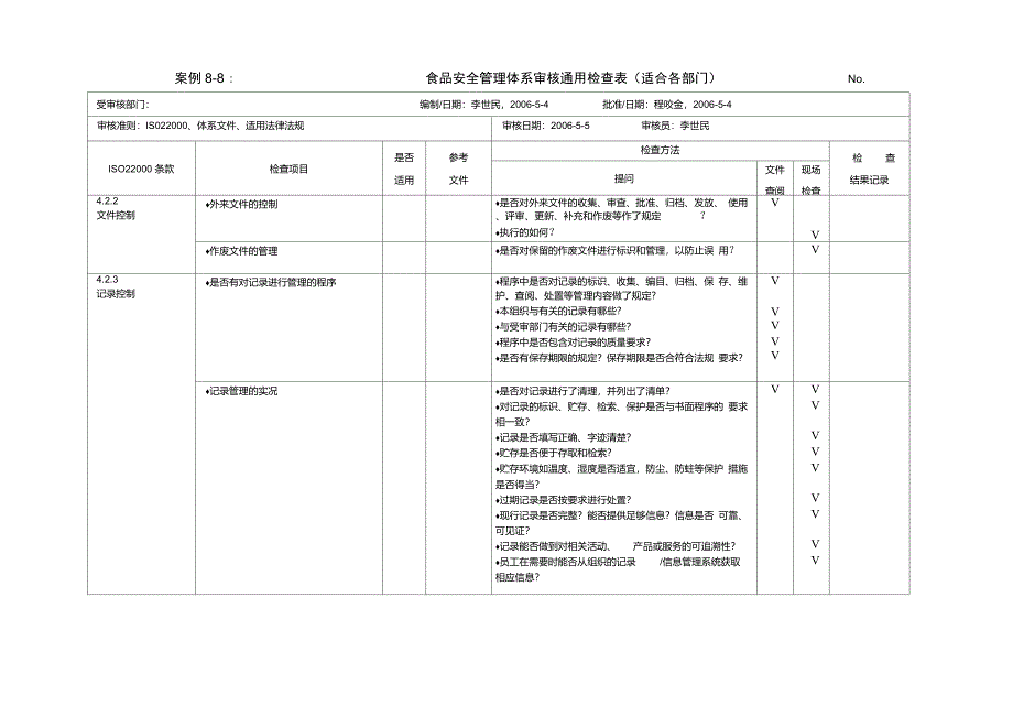 ISO22000审核检查表_第2页