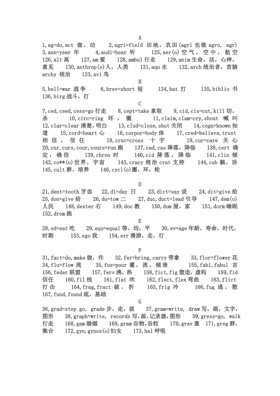 英语单词词根速览_第1页