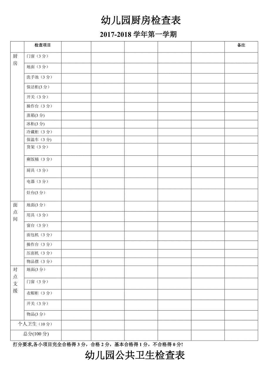 幼儿园卫生检查表._第2页