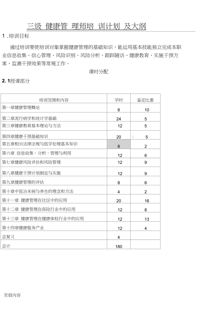 三级健康管理师教学大纲_第1页