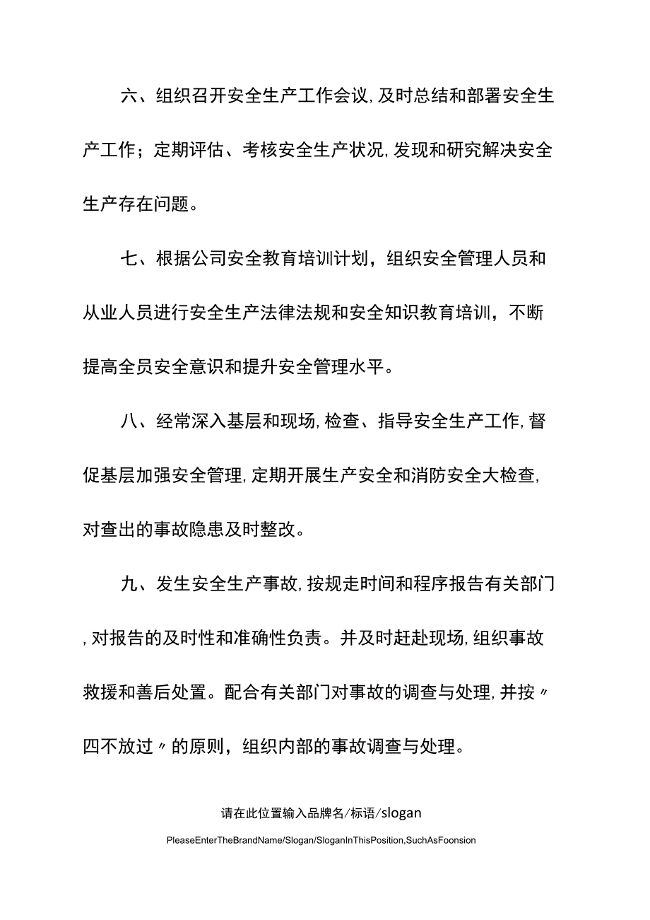 分管安全的负责人工作职责示范文本_第3页