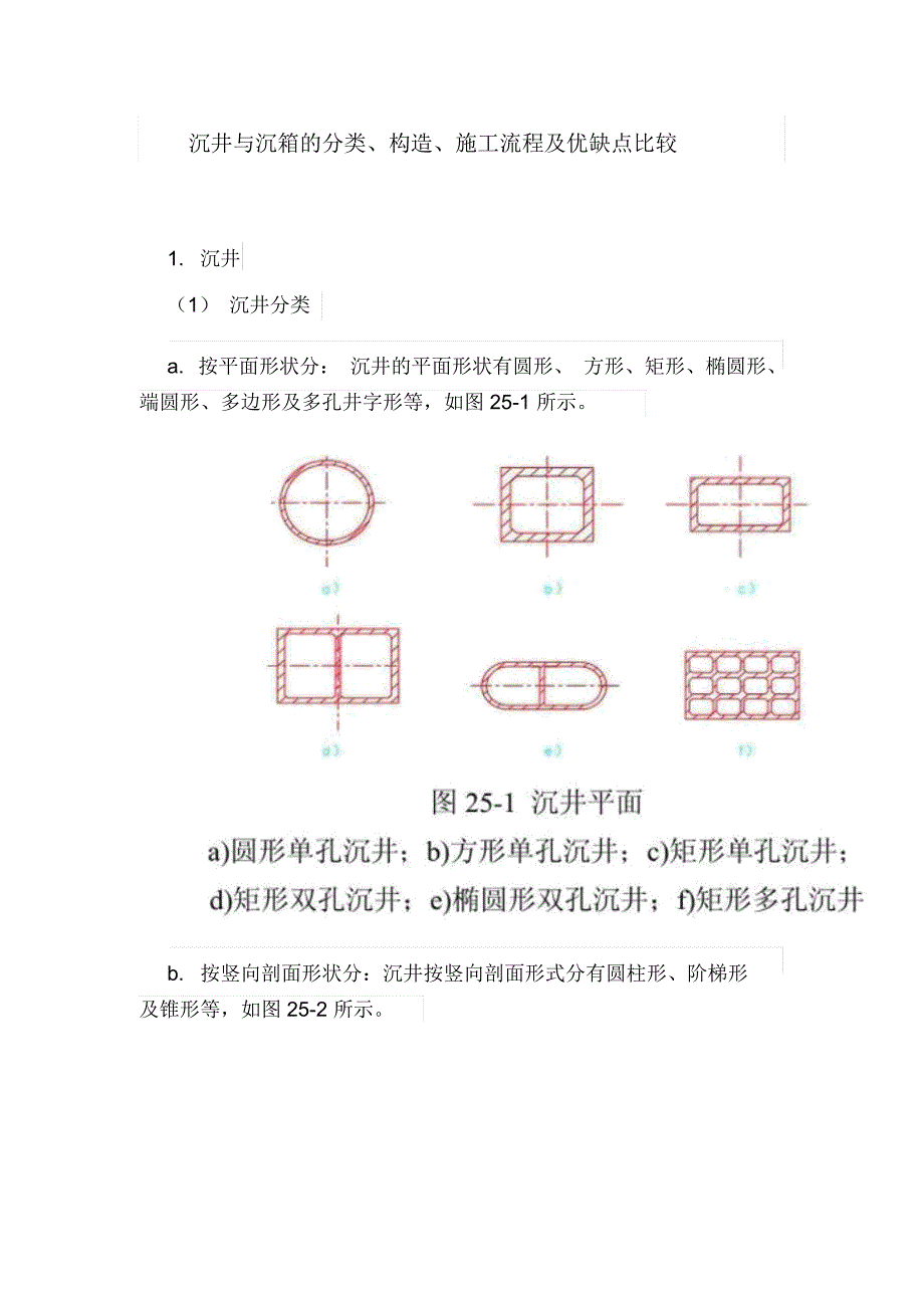 沉井与沉箱的分类、构造、施工流程及优缺点比较_第1页