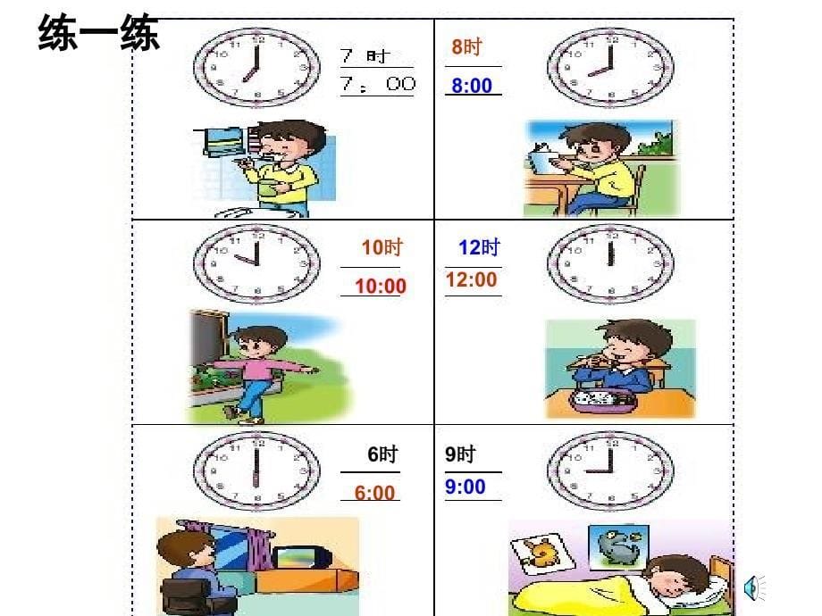 人教版小学一年级数学上册《认识钟表》第一课时课件_第5页