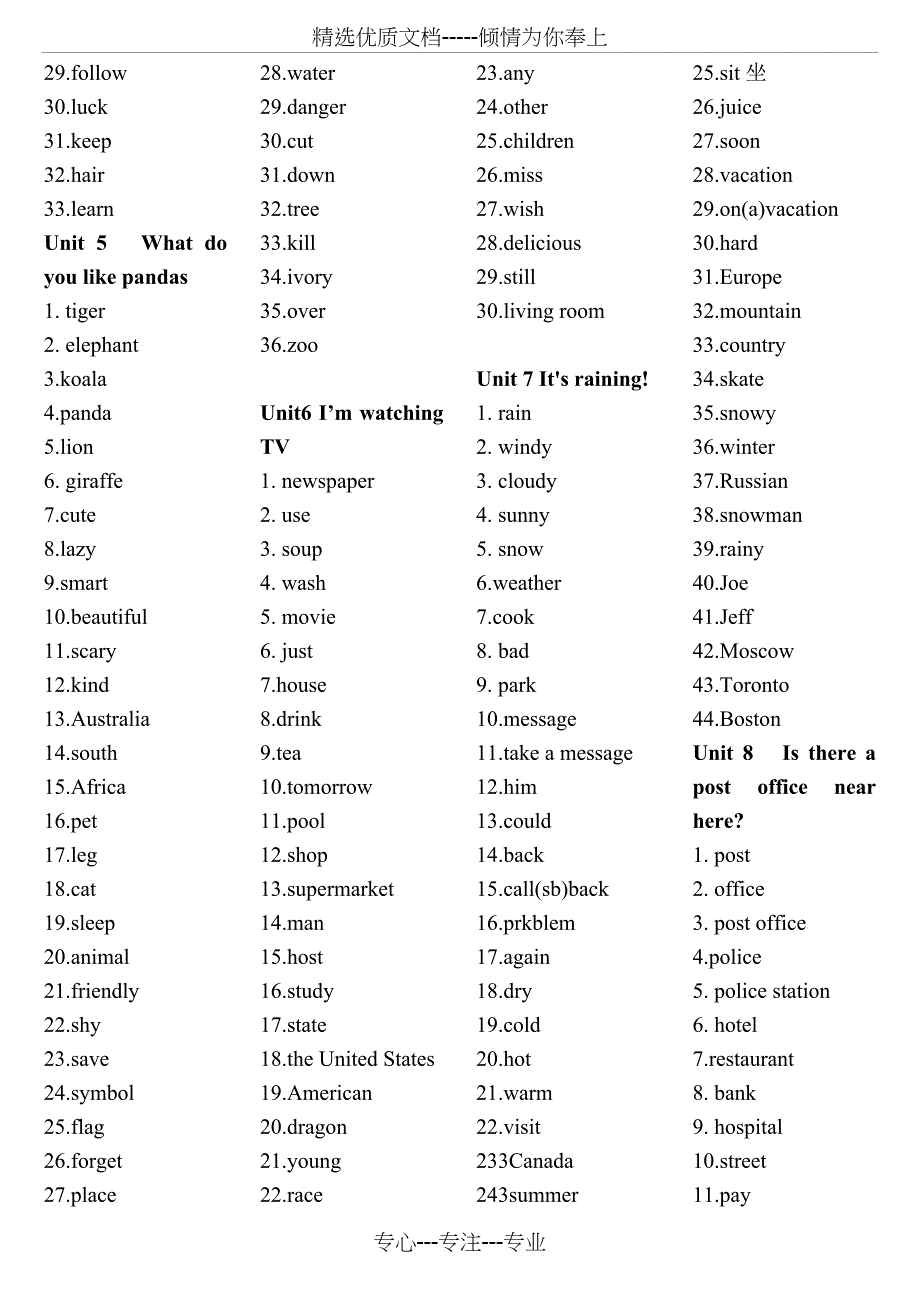 新人教版英语七年级(下)单词默写(英译汉)_第2页