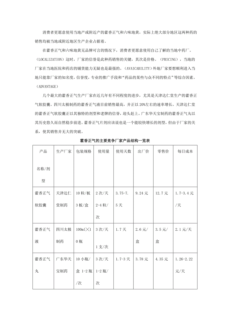 中药（藿香、六味）某品牌SWOT分析及策略_第3页