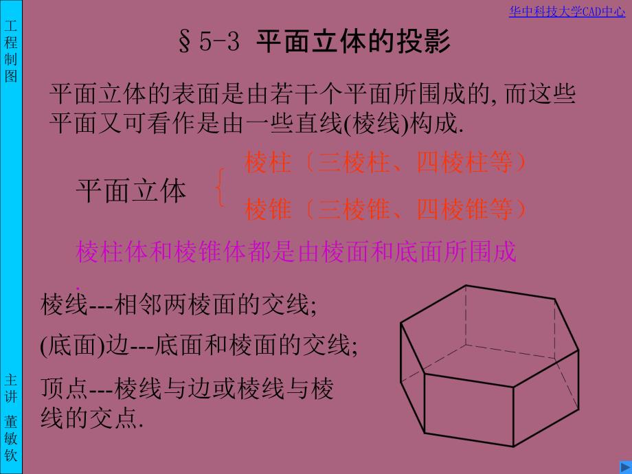 工程图基本体的投影平面立体ppt课件_第2页