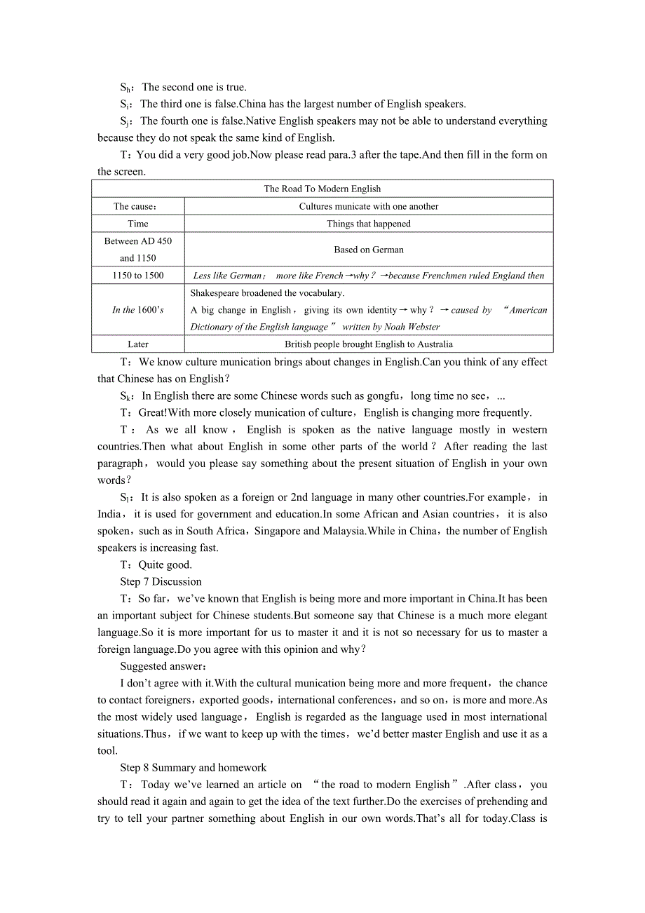 2022年高中英语 Unit2 English around the world the 1st period优秀教案 新人教版必修1_第4页