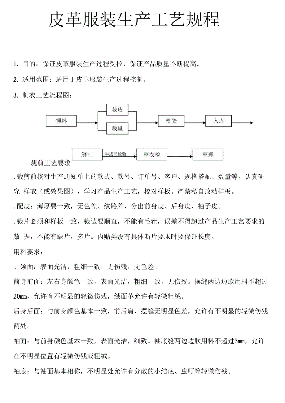 皮革服装生产工艺规程_第2页