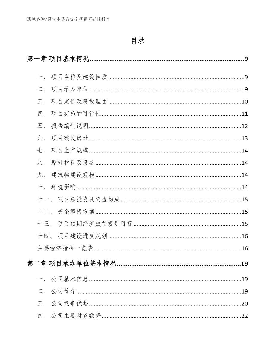 灵宝市药品安全项目可行性报告参考模板_第2页