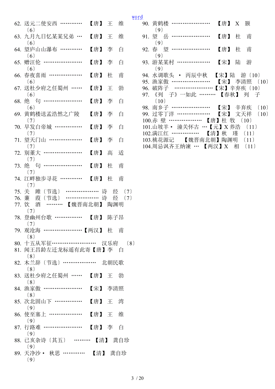 义务教育阶段必备古诗词135首_第3页