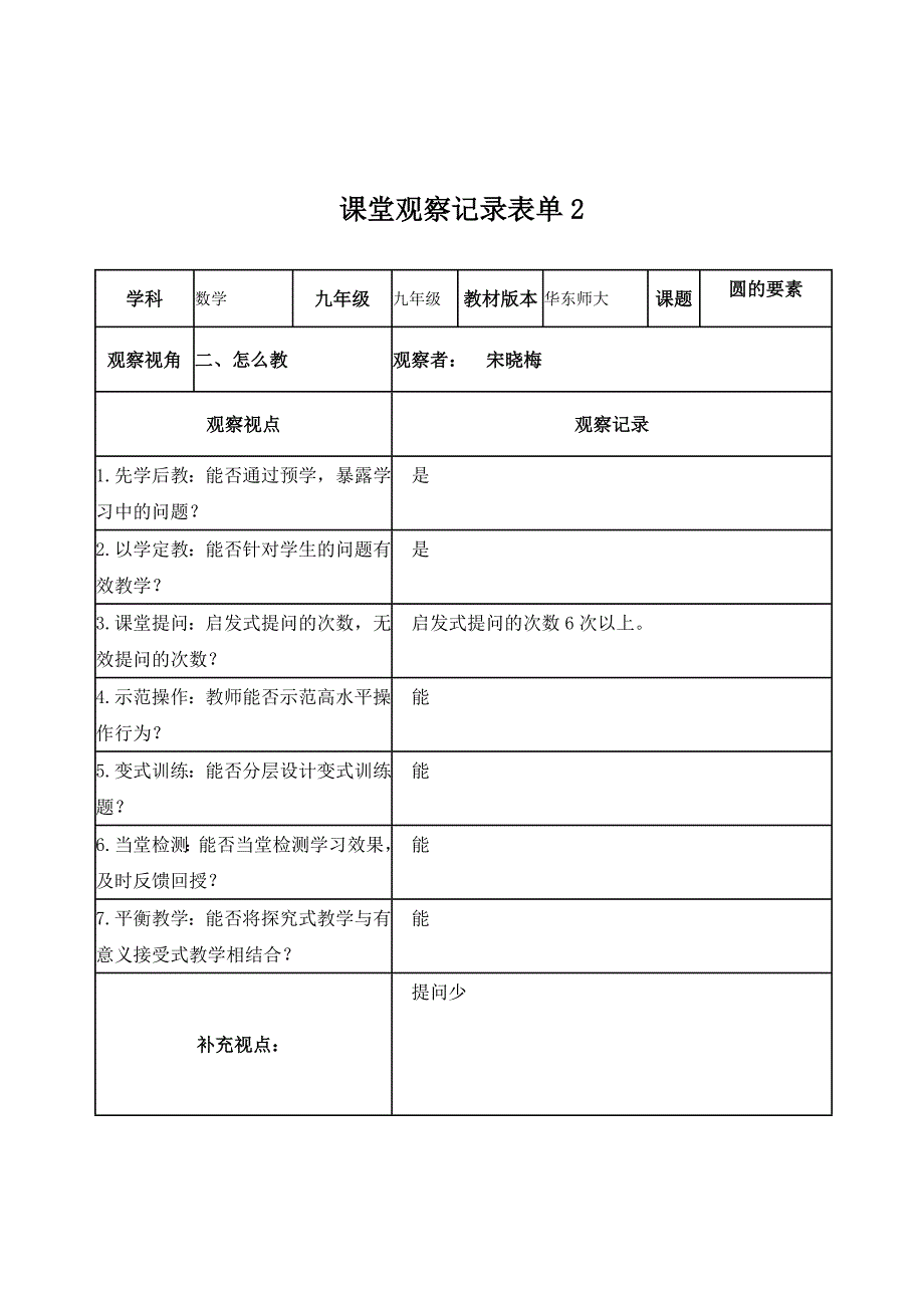 【线上】课堂观察记录表单曹艳丽_第2页