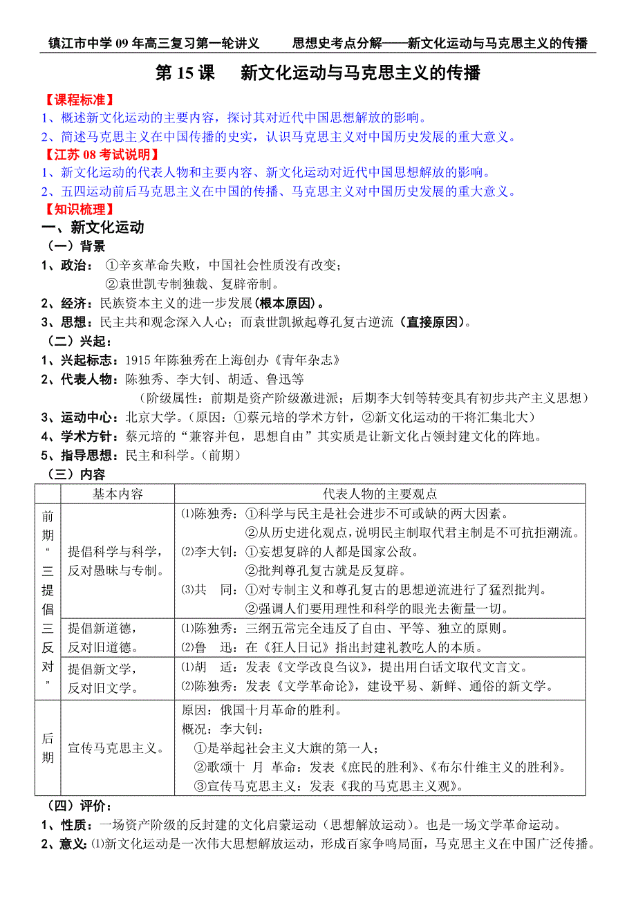 15第15课新文化运动与马克思主义的传播.doc_第1页