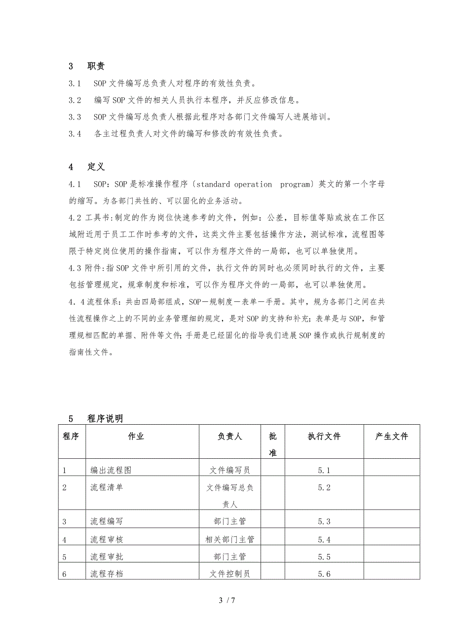 SOP模板-标准操作流程编写程序文件_第3页