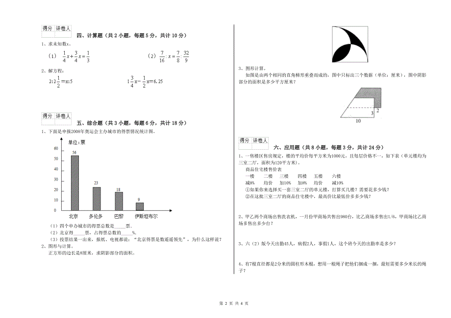 安徽省2019年小升初数学考前检测试题C卷 附解析.doc_第2页