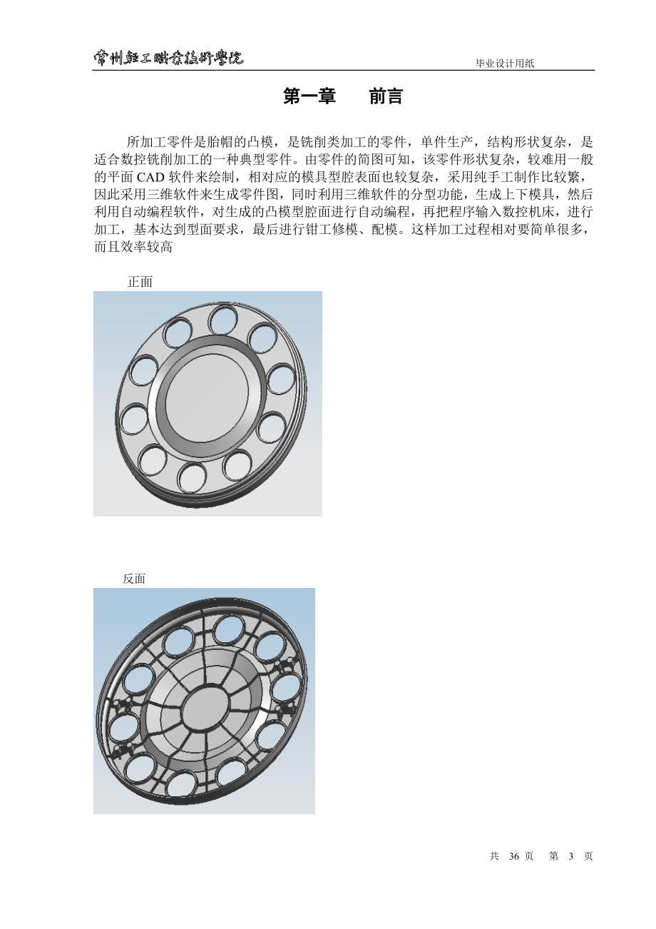 胎帽的数控加工工艺与编程毕业设计(论文)说明书格式_第3页