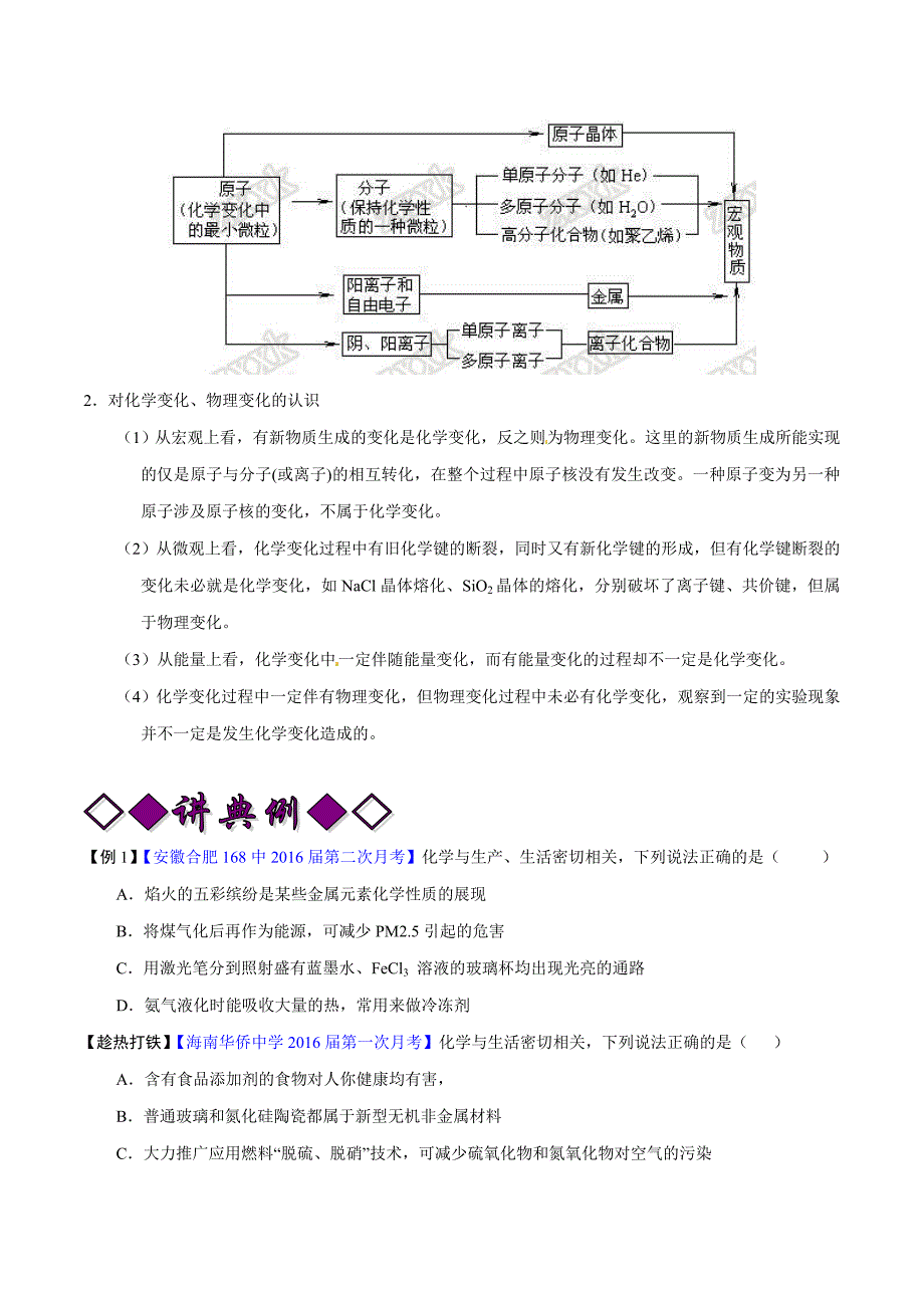 最新专题01物质的组成性质分类及化学用语讲解高三化学二轮复习学生版_第2页