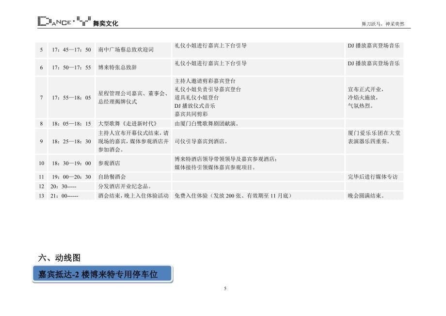 厦门市博来特酒店开业盛典执行细案_第5页