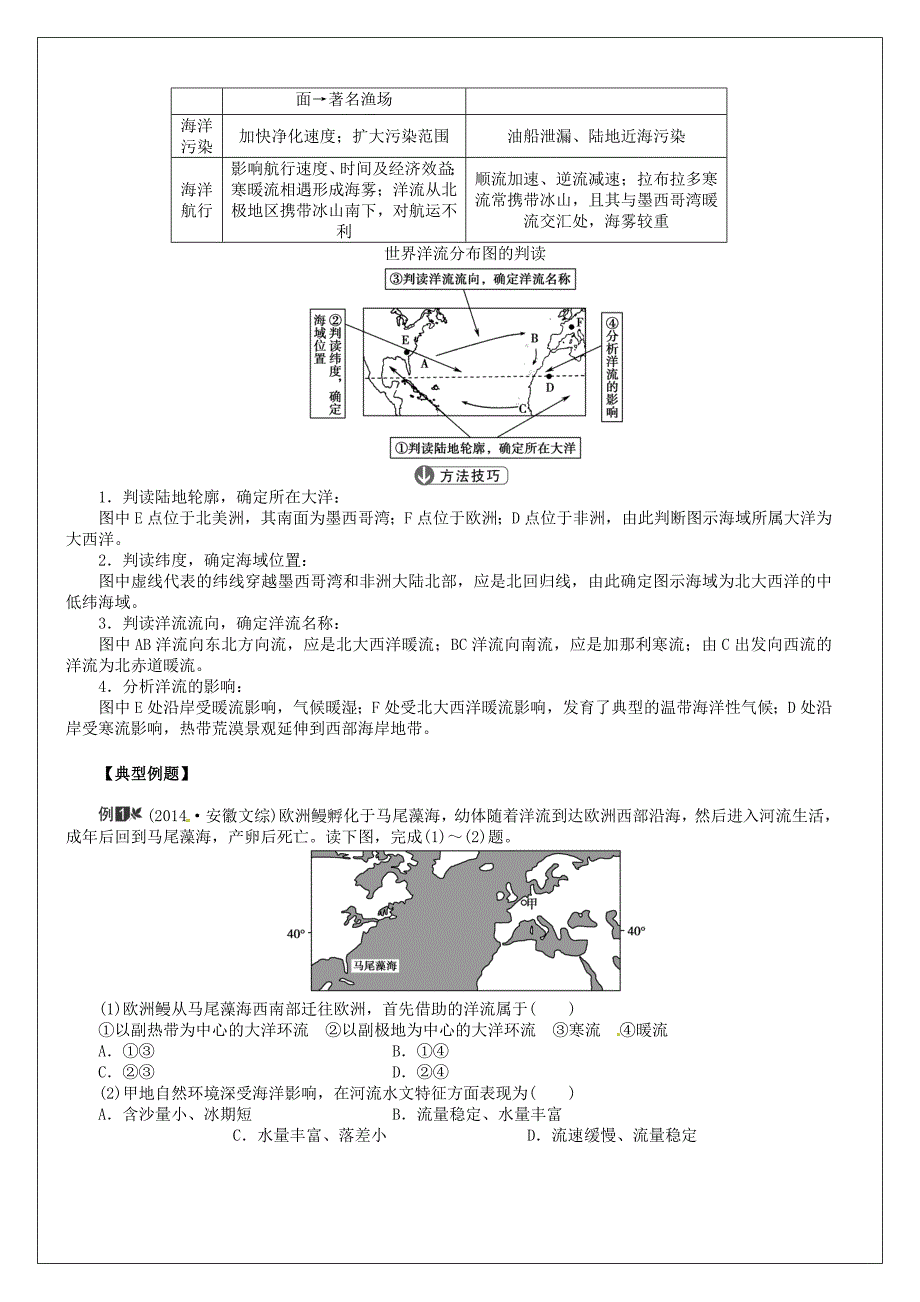 新教材 河南省确山县第二高级中学高考地理一轮复习 第3章 第2节大规模的海水运动教学案 新人教版必修1_第3页