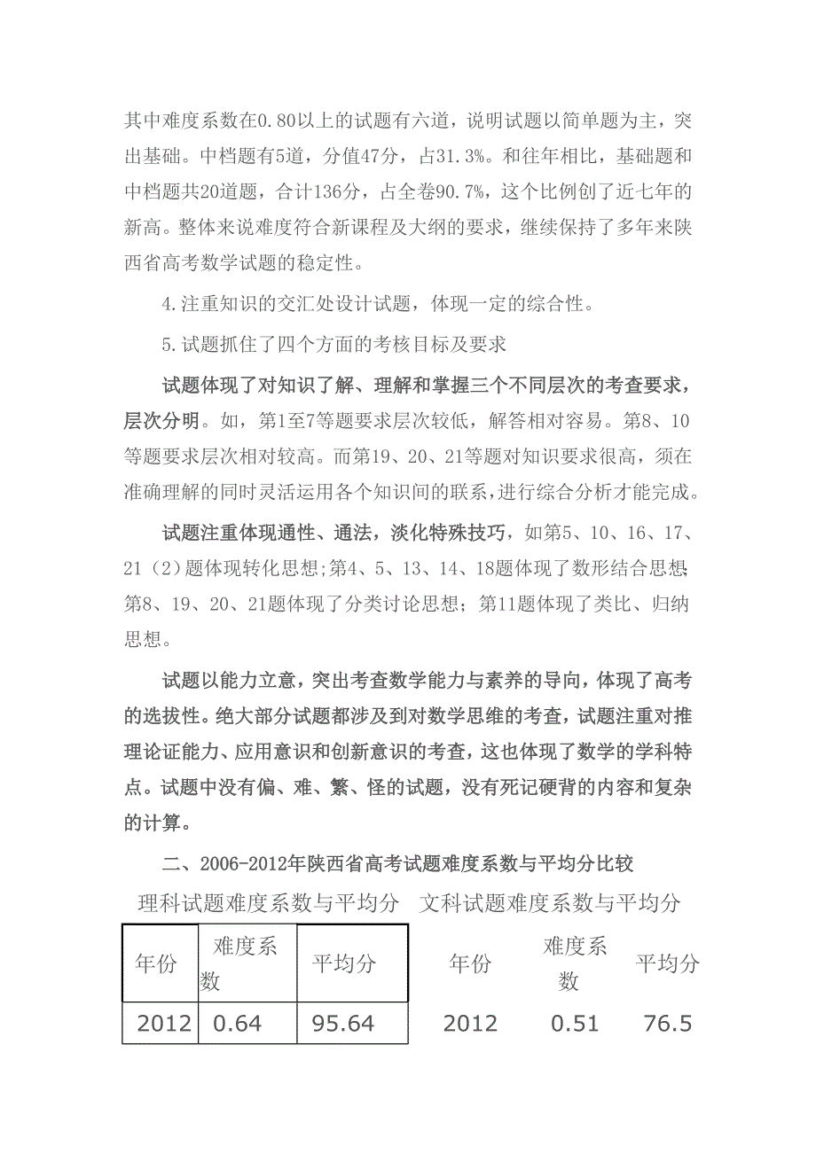 从2012年陕西省高考数学试题谈2013年高考复习_第2页