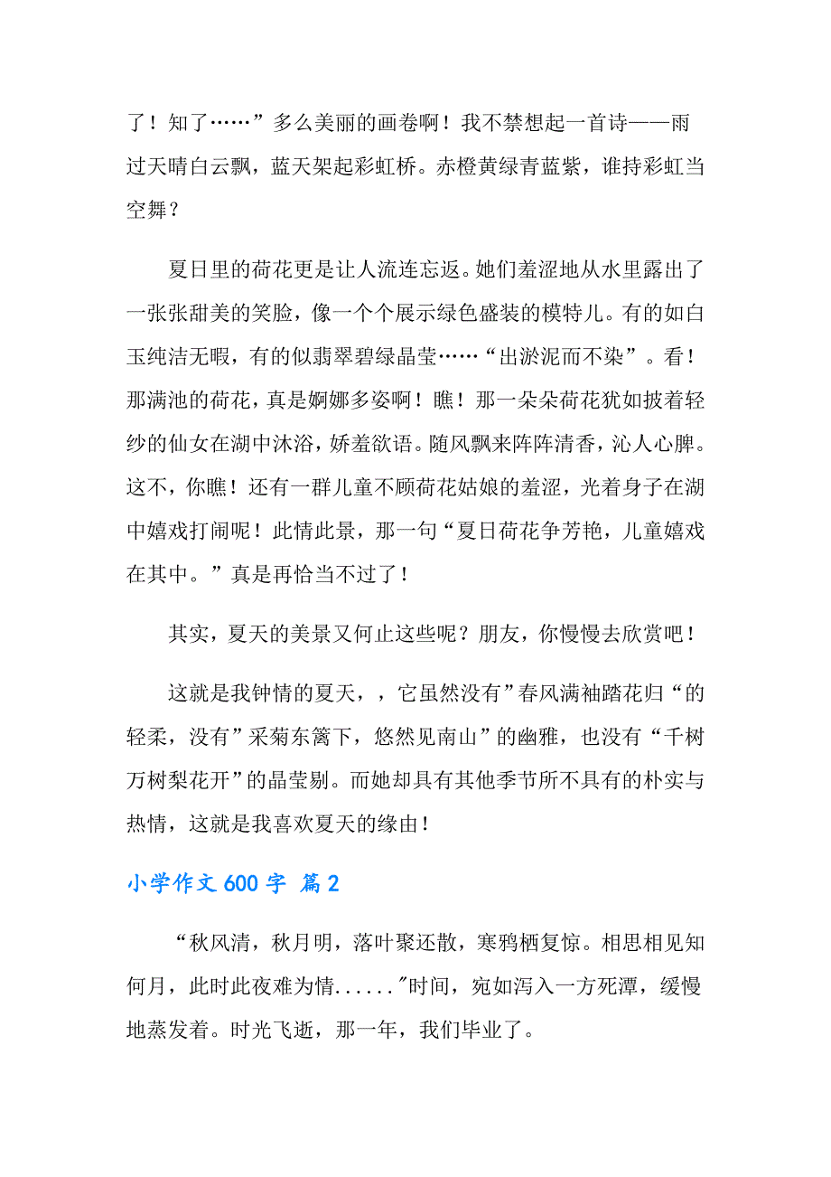 2022年实用的小学作文600字集锦十篇_第2页