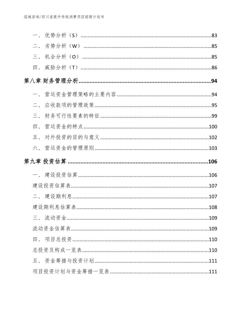 四川省提升传统消费项目招商计划书_范文参考_第5页