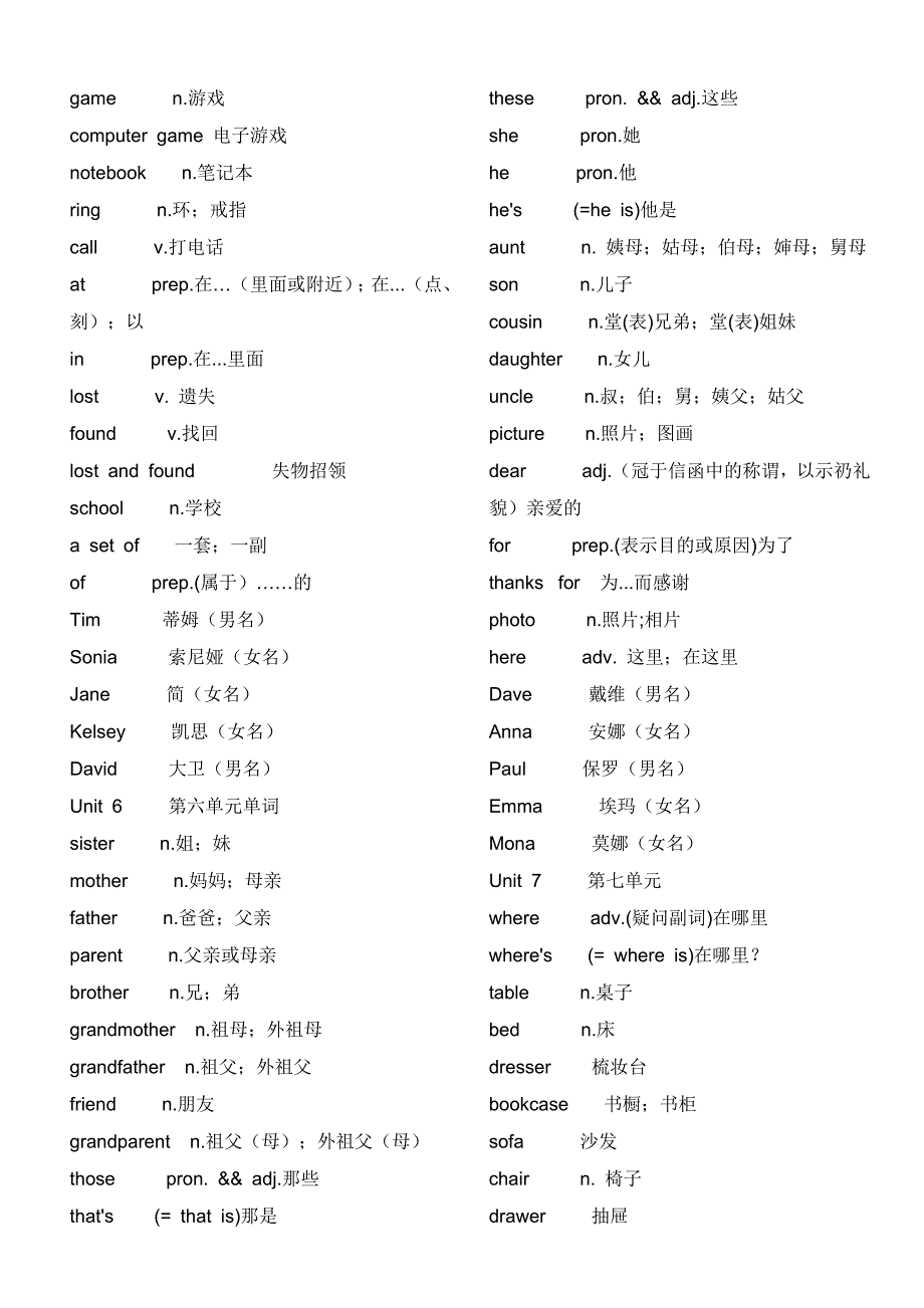 鲁教版六年级上下册英语单词_第4页