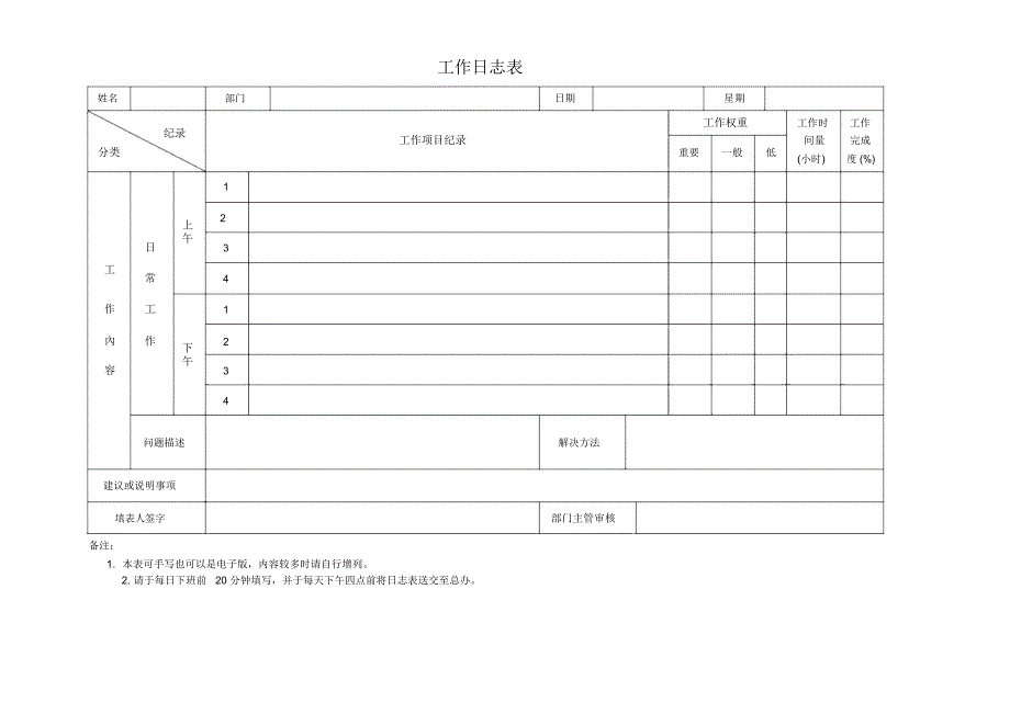 (新)工作日志(模板)_第1页