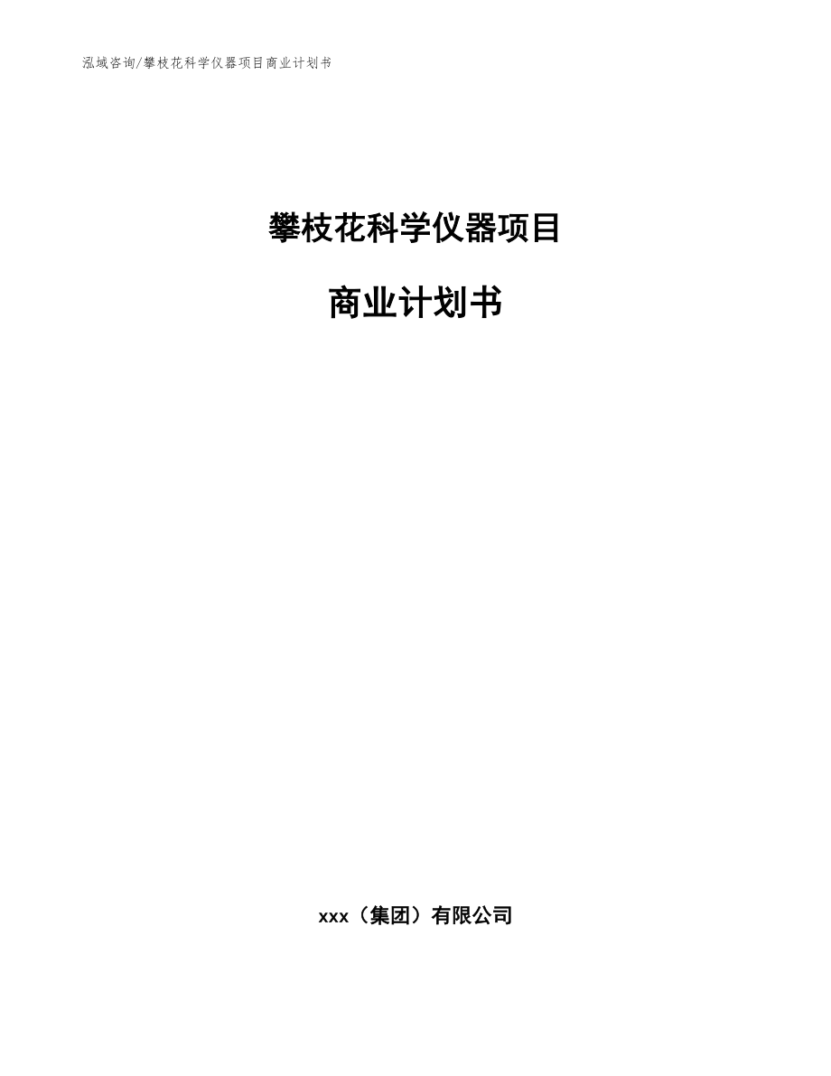 攀枝花科学仪器项目商业计划书【范文模板】_第1页