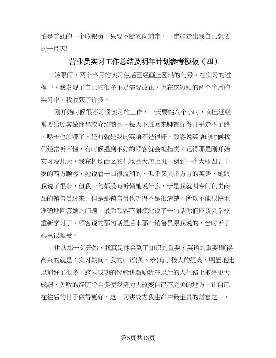 营业员实习工作总结及明年计划参考模板（7篇）.doc_第5页